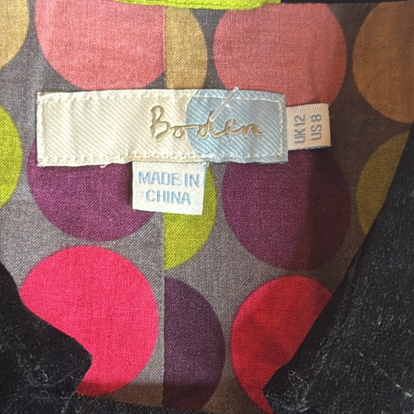 Boden Peacoat Jacket Velvet Like Black Sz 8 - Picture 4 of 9